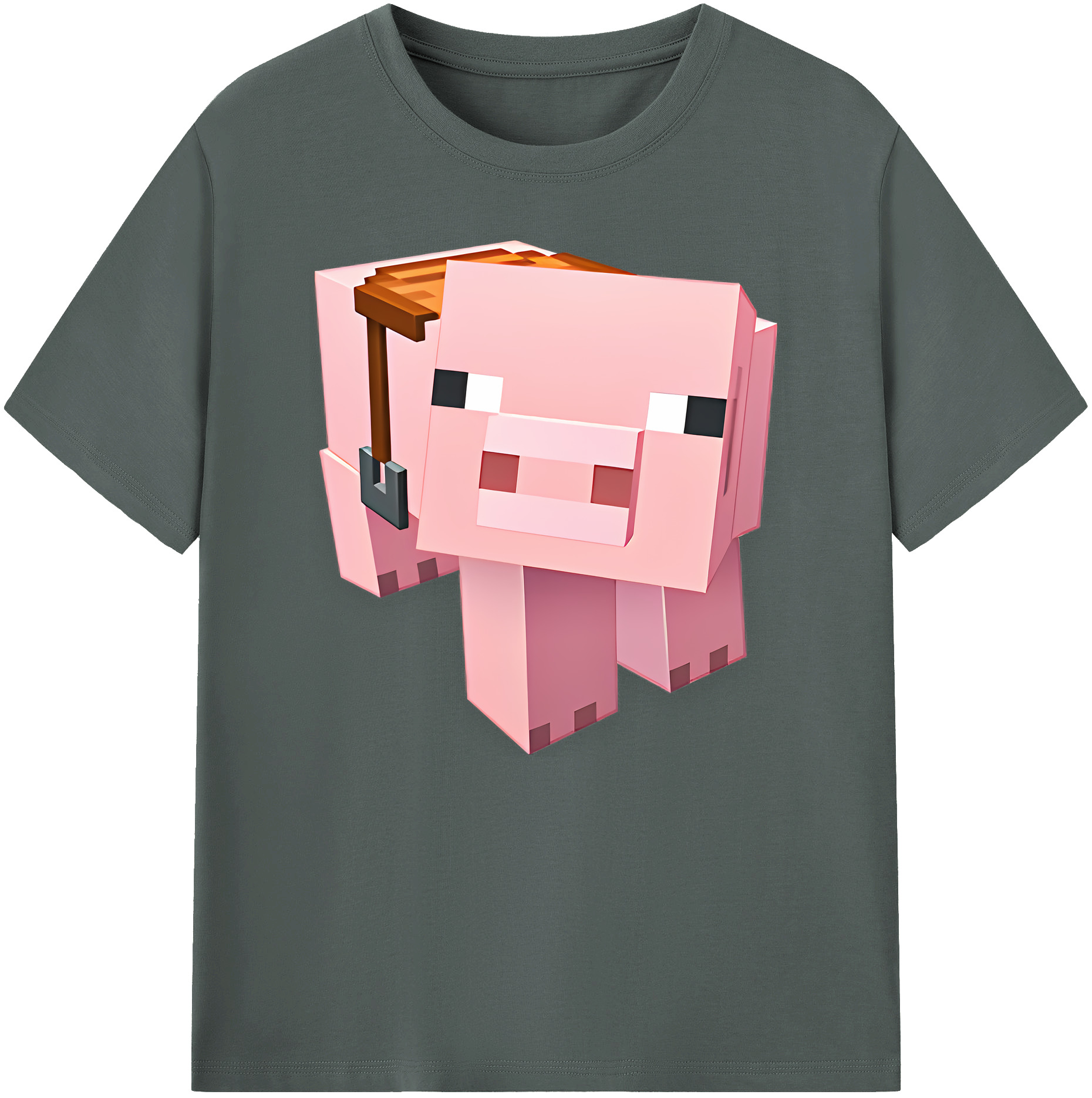 （画像用） マインクラフト ブロックの世界 Minecraft MC Block world 綿100％ メンズ半袖Tシャツ｜肌触りやわらか＆通気性